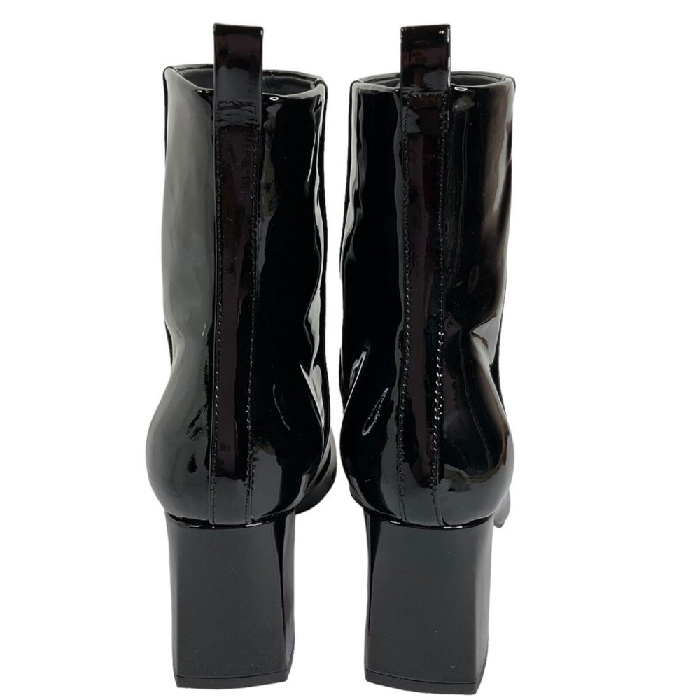 Good American Shoes Booties Womens Sz 5.5 Black Patent Block Heel $329 Nwb - Picture 6 of 12